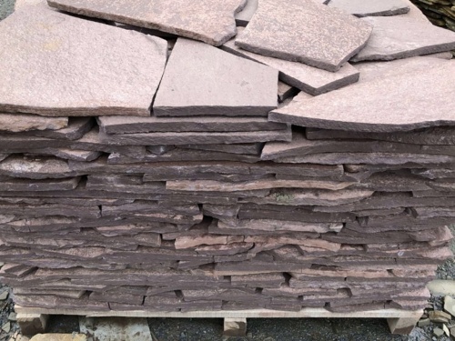 Плитняк лемезит бордовый для облицовки цоколя 20-25 мм  купить в Дубне