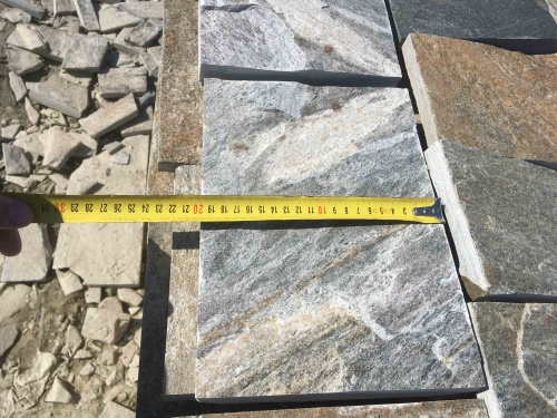 Плитка пилёная златолит Уральский для цоколя, отмостки купить в Дубне