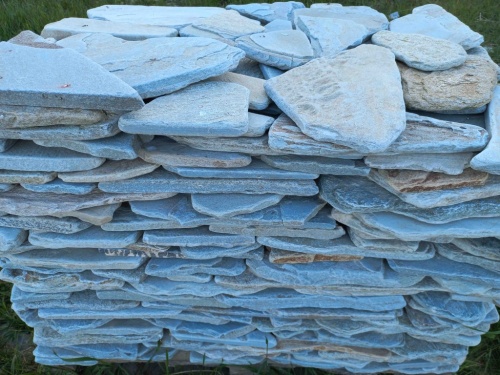 Плитняк златолит зелёный галтованный для цоколя купить в Дубне